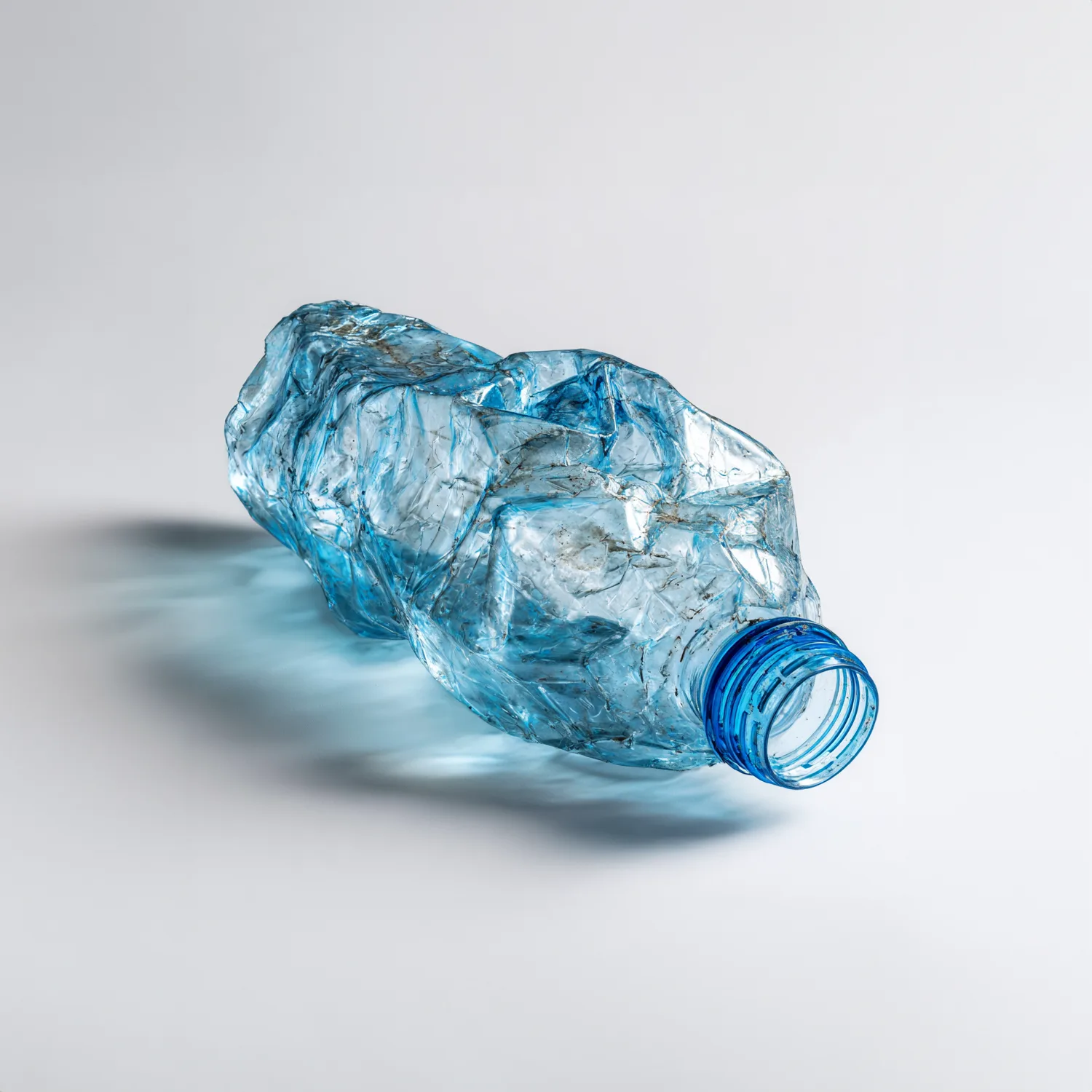Ezilmiş plastik şişe