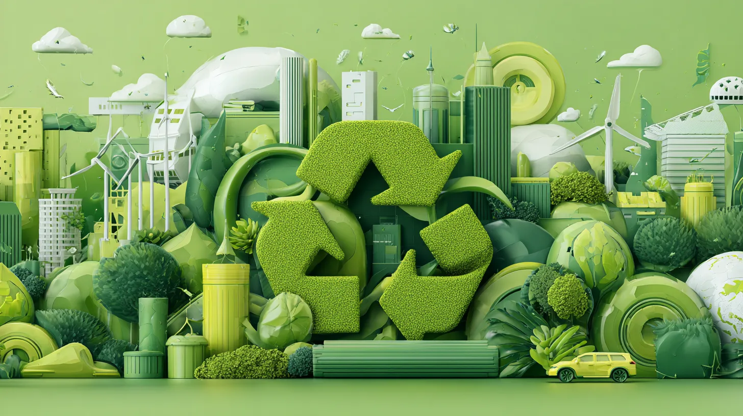 Circular economy and recycling concept with sustainability